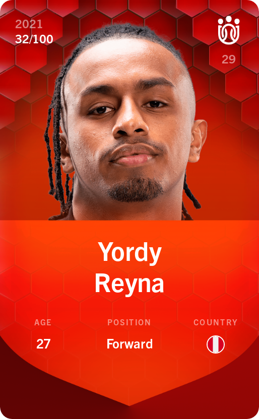 Sorare - Sorare Official - Yordy Reyna 2021-22 • Rare 32/100 - NFT # 112936667926802322886499028093823995128004115152853742457018537934843450119248