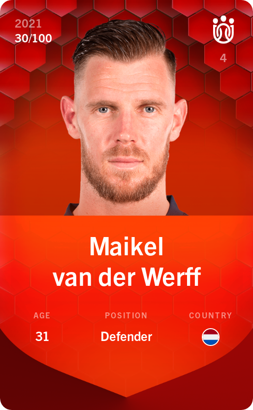Sorare - Sorare Official - Maikel van der Werff 2021-22 • Rare 30/100 - NFT # 87078066119681040756194942178371823182115974041417451004009703460663705523821