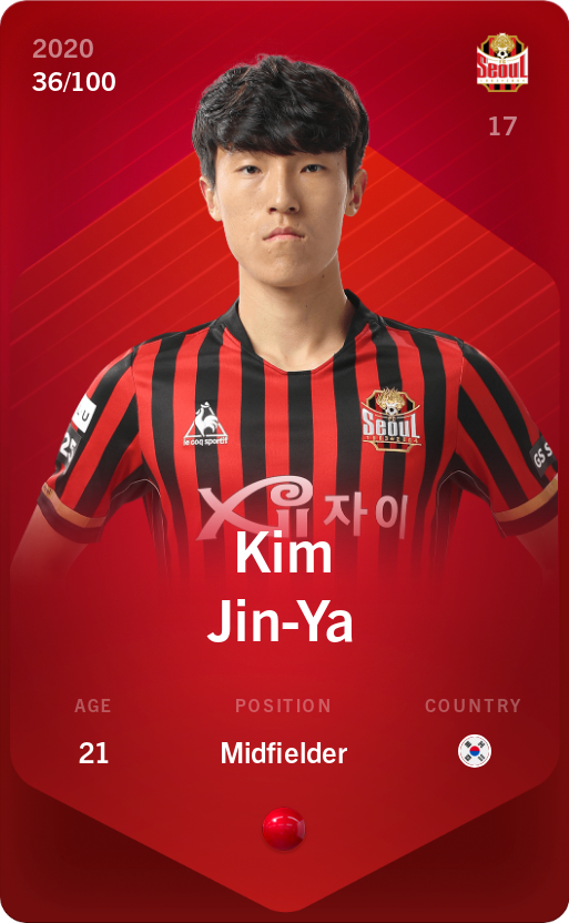 Sorare - Sorare Official - Kim Jin-Ya 2020-21 • Rare 36/100 - NFT # 31159795129780318275372517562154968327095228763710752383249998781942195177655