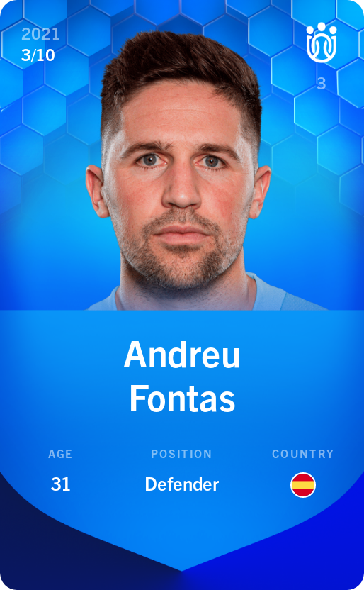 Sorare - Sorare Official - Andreu Fontas 2021-22 • Super Rare 3/10 - NFT # 53724752580165769035546160944664009877150522249178053811119302362175553806339