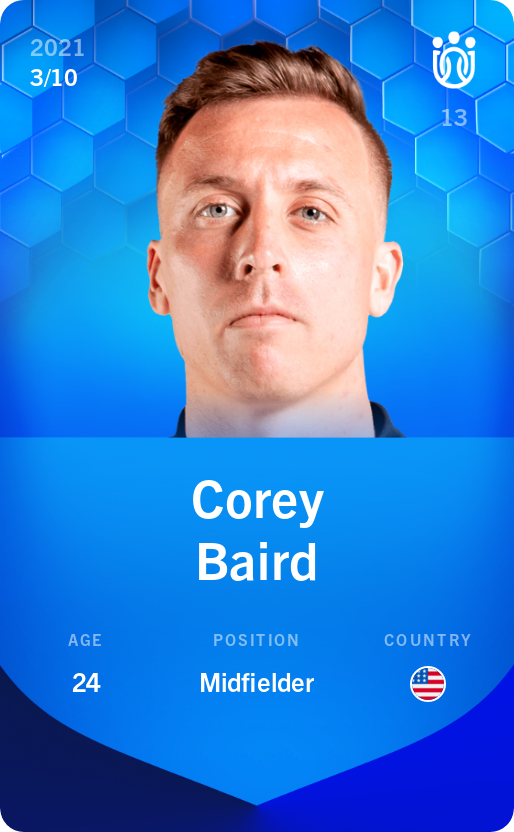 Sorare - Sorare Official - Corey Baird 2021-22 • Super Rare 3/10 - NFT # 24318441930531825527549150045798167861320278684157595247339860258169869230786
