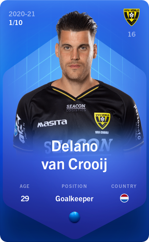Sorare - Sorare Official - Delano van Crooij 2020-21 • Super Rare 1/10 - NFT # 75016000455077067314224030111542630823594519357150578995332132934351731472502