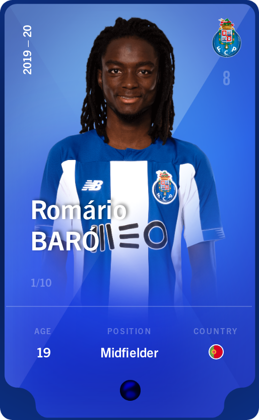 Sorare - Sorare Official - Romário Baró 2019-20 • Super Rare 1/10 - NFT # 80508805612540183160589334136005322162391827239015138164758299134761758718215