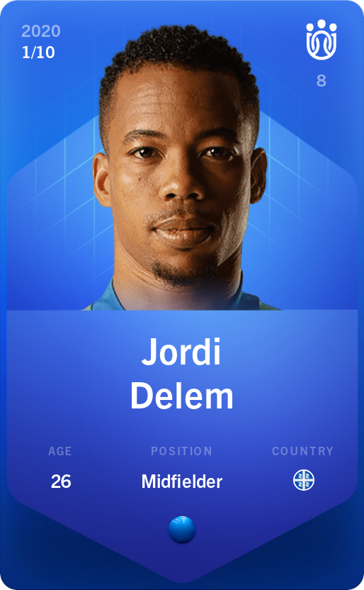 Sorare - Sorare Official - Jordi Delem 2020-21 • Super Rare 1/10 - NFT # 38520459678533196098264794238538191668233761646822675248241617698282826250061