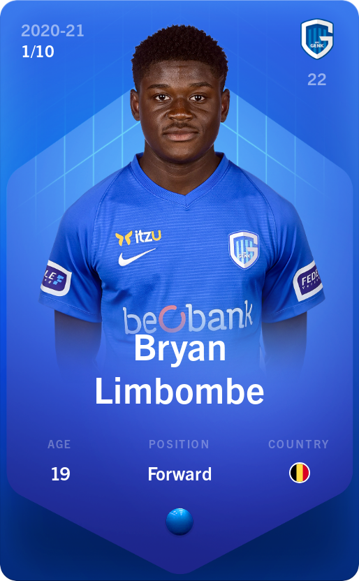 Sorare - Sorare Official - Bryan Limbombe 2020-21 • Super Rare 1/10 - NFT # 4655075989353266088864472801964949491405207241231521499722763656820555207073