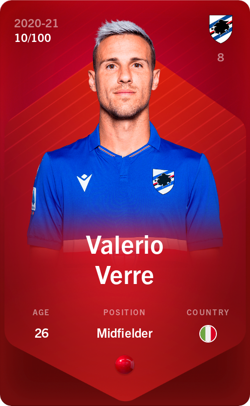 Sorare - Sorare Official - Valerio Verre 2020-21 • Rare 10/100 - NFT # 75823858698596450330659096815356411562166534097510077548254649746879242872067
