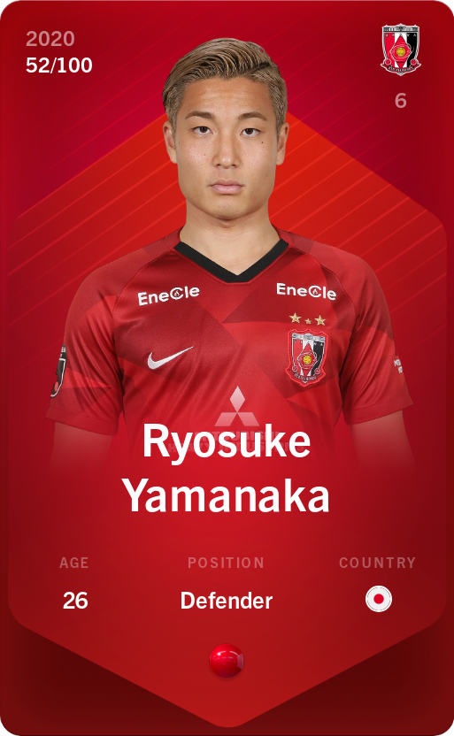 Sorare - Sorare Official - Ryosuke Yamanaka 2020-21 • Rare 52/100 - NFT # 18404237295480906339035730338691034478971866311442431494146371081976180318282