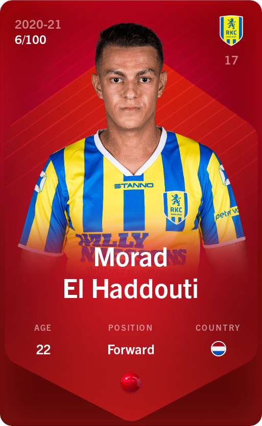 Sorare - Sorare Official - Morad El Haddouti 2020-21 • Rare 6/100 - NFT # 69636048586273829388802516246116247569701942180165422686046957111975608021132