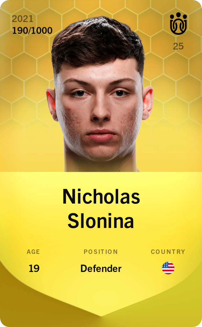 Sorare - Sorare Official - Nicholas Slonina 2021-22 • Limited 190/1000 - NFT # 16471644284690403916682119378246734820709897884221223531553964843210849862372