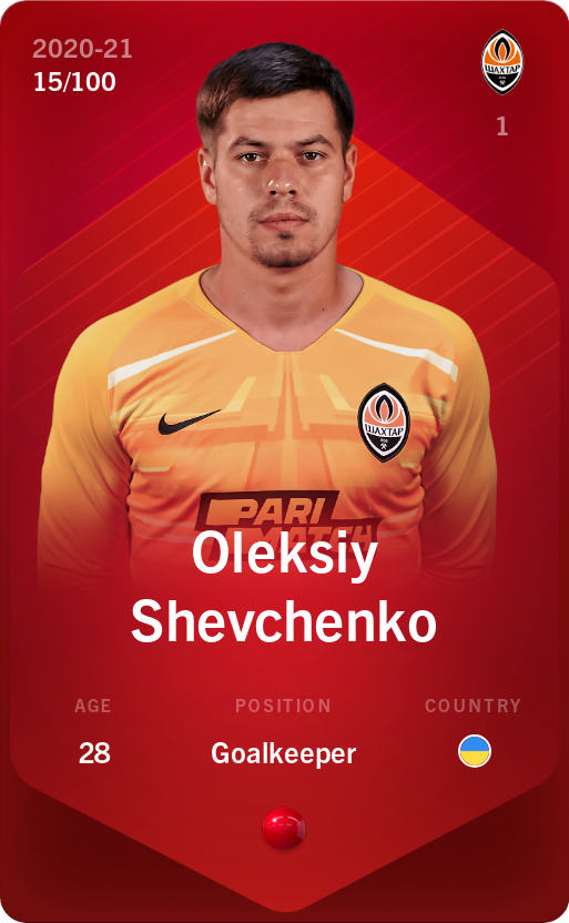 Sorare - Sorare Official - Oleksiy Shevchenko 2020-21 • Rare 15/100 - NFT # 56314513266305706235621292351682068204262868042942609711231455799070031676608