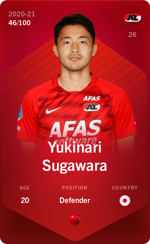Sorare - Sorare Official - Yukinari Sugawara 2020-21 • Rare 46/100 - NFT # 20224876960501063054713625711807685981993344085773928778386256723037256278764