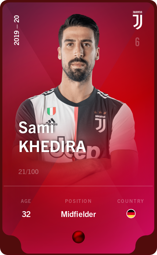 Sorare - Sorare Official - Sami Khedira 2019-20 • Rare 21/100 - NFT # 77330264142712621499075026139215037149107285541651816063470982497326351389803