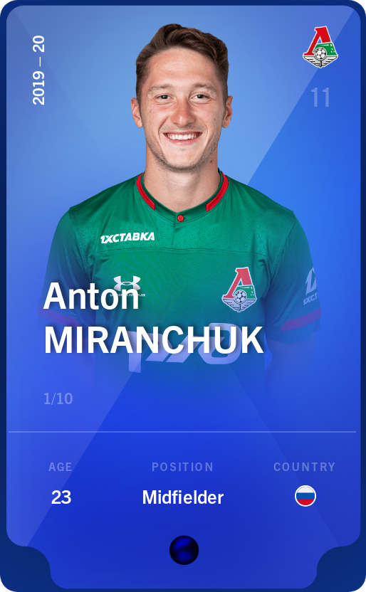 Sorare - Sorare Official - Anton Miranchuk 2019-20 • Super Rare 1/10 - NFT # 40669882494885317957066990745230694843710120586319256954794723959239791600007
