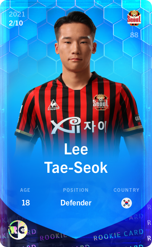Sorare - Sorare Official - Lee Tae-Seok 2021-22 • Super Rare 2/10 - NFT # 85492690654199881943923257623811967916808579366552830286295259709187126870448