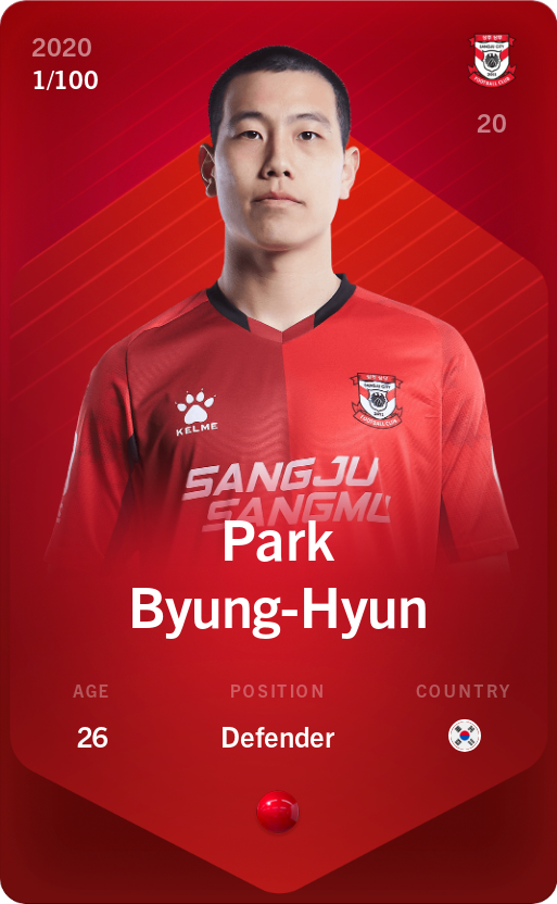 Sorare - Sorare Official - Park Byung-Hyun 2020-21 • Rare 1/100 - NFT # 68673220472152559866646443587337530749541175695737700599569205770393891931324