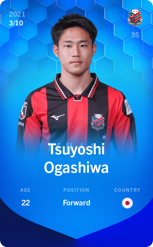 Sorare - Sorare Official - Tsuyoshi Ogashiwa 2021-22 • Super Rare 3/10 - NFT # 85797690140313856358694410043177046051904477923486043987473832449299276890462