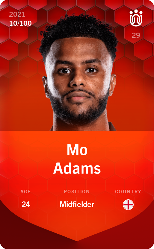 Sorare - Sorare Official - Mo Adams 2021-22 • Rare 10/100 - NFT # 416206453657210554322334343523139531996435523099011084868539338000498706018