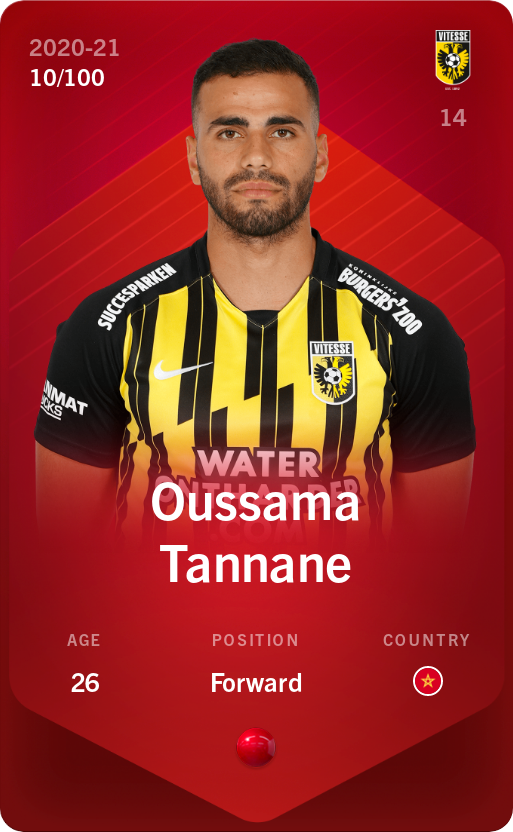 Sorare - Sorare Official - Oussama Tannane 2020-21 • Rare 10/100 - NFT # 832641484746661037829163237176828698087999462530746729813102246059771060238