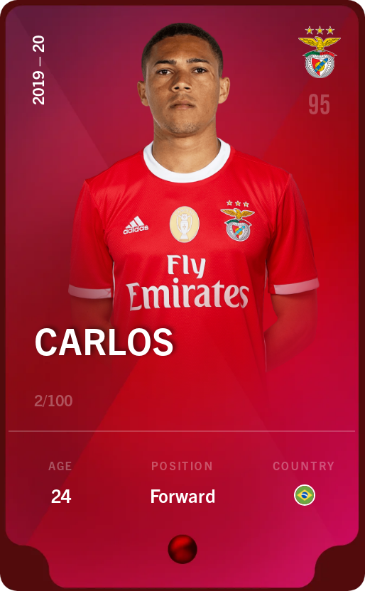 Sorare - Sorare Official - Carlos 2019-20 • Rare 2/100 - NFT # 90683807099142067801510371830591137064995049490367312449076149865440324346876