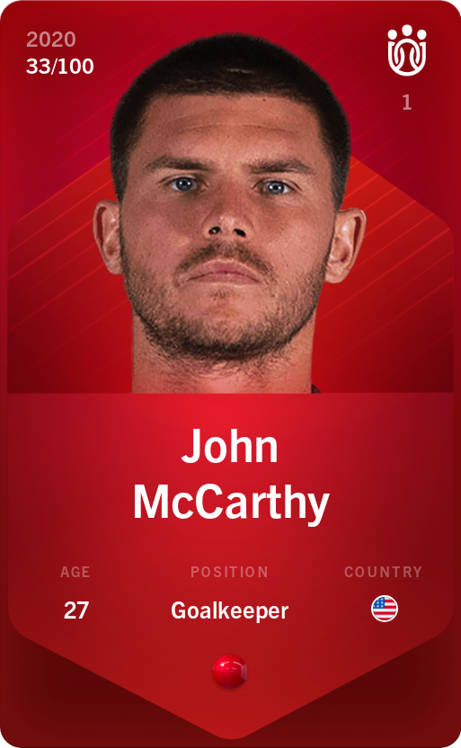 Sorare - Sorare Official - John McCarthy 2020-21 • Rare 33/100 - NFT # 3166649258817781127307930002864441643795095682136885037160788114586241885222