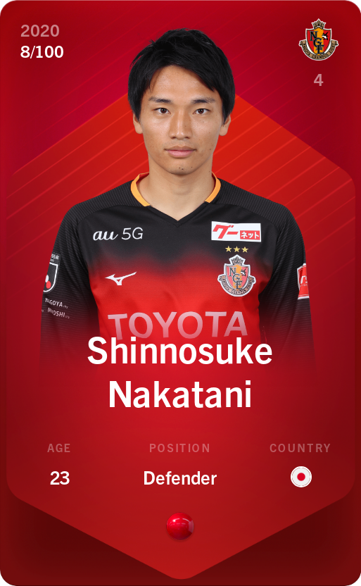 Sorare - Sorare Official - Shinnosuke Nakatani 2020-21 • Rare 8/100 - NFT # 64344460226691712666524292432710003290660680584790770088384530714101407541501