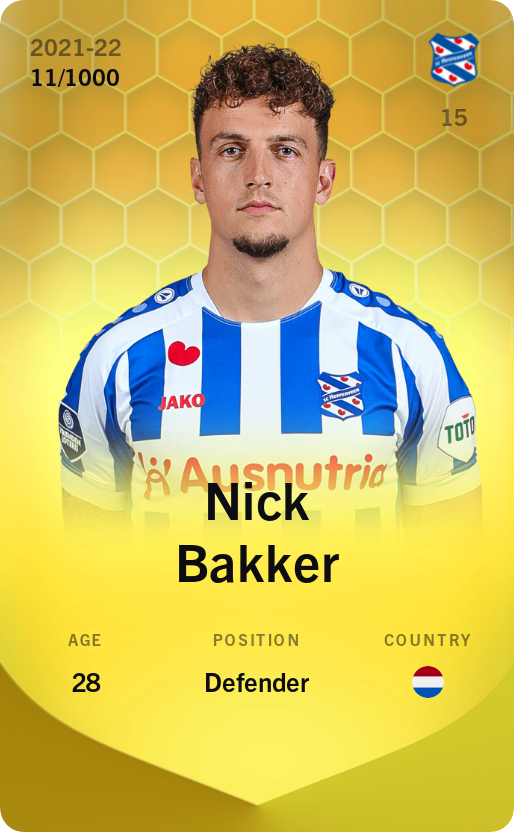 Sorare - Sorare Official - Nick Bakker 2021-22 • Limited 11/1000 - NFT # 81129934848135980011196278440426860522393052377764635570628848559203652881826