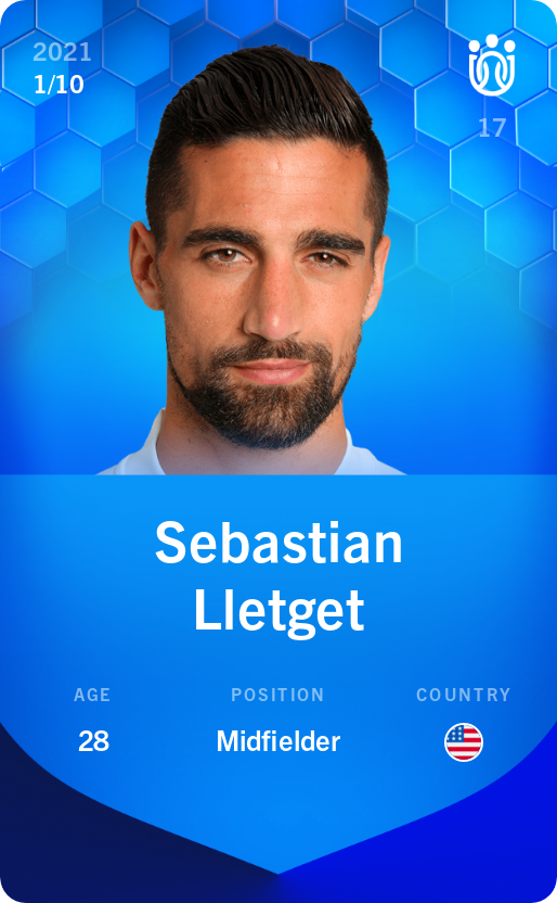 Sorare - Sorare Official - Sebastian Lletget 2021-22 • Super Rare 1/10 - NFT # 13388349344090730471839971308510715226915459101152884947533617287547623010073
