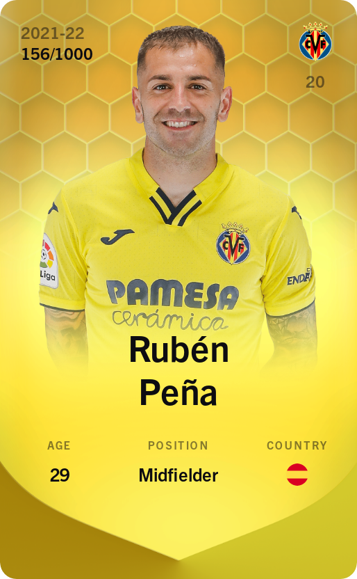 Sorare - Sorare Official - Rubén Peña 2021-22 • Limited 156/1000 - NFT # 73002600907974600404589459469269910955927192166299103243563676803668920434357