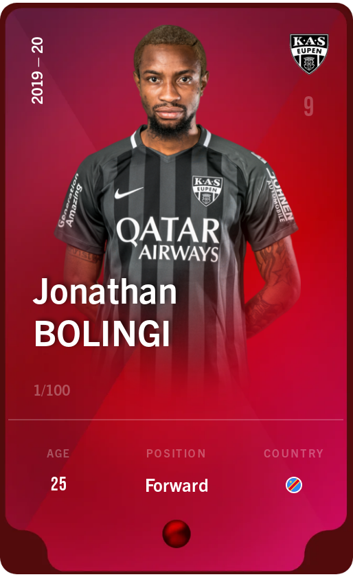 Sorare - Sorare Official - Jonathan Bolingi 2019-20 • Rare 1/100 - NFT # 11045411319737950271962552174347931402129923873510955349244992484743796092987