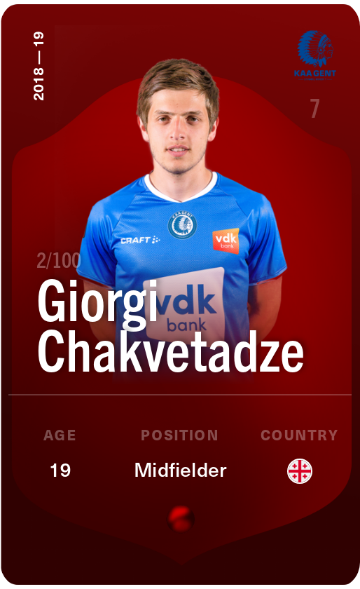 Sorare - Sorare Official - Giorgi Chakvetadze 2018-19 • Rare 2/100 - NFT # 102925648910975009887683959484258987187646814943454721939528776539889204657608