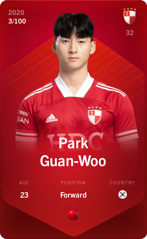 Sorare - Sorare Official - Park Guan-Woo 2020-21 • Rare 3/100 - NFT # 87304819066475894611941845465318772870470613038265630921653868067146795826781