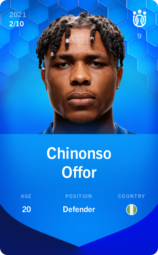 Sorare - Sorare Official - Chinonso Offor 2021-22 • Super Rare 2/10 - NFT # 27318221461718701779633217485505786020129446071937322825334600318106994498093