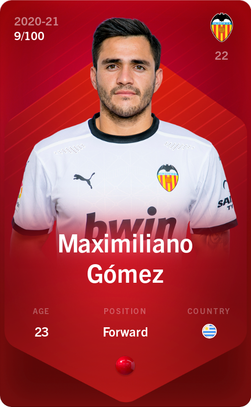 Sorare - Sorare Official - Maximiliano Gómez 2020-21 • Rare 9/100 - NFT # 77674611910252968306832839021059500045136672806066911753960457701151676366643