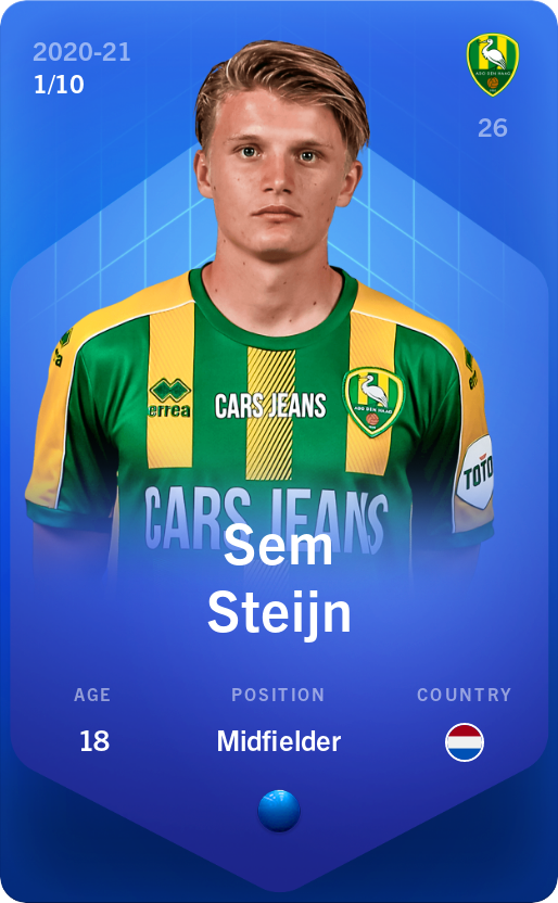 Sorare - Sorare Official - Sem Steijn 2020-21 • Super Rare 1/10 - NFT # 113822984983926481104339818079824990577361961250354570683988065429773249236549