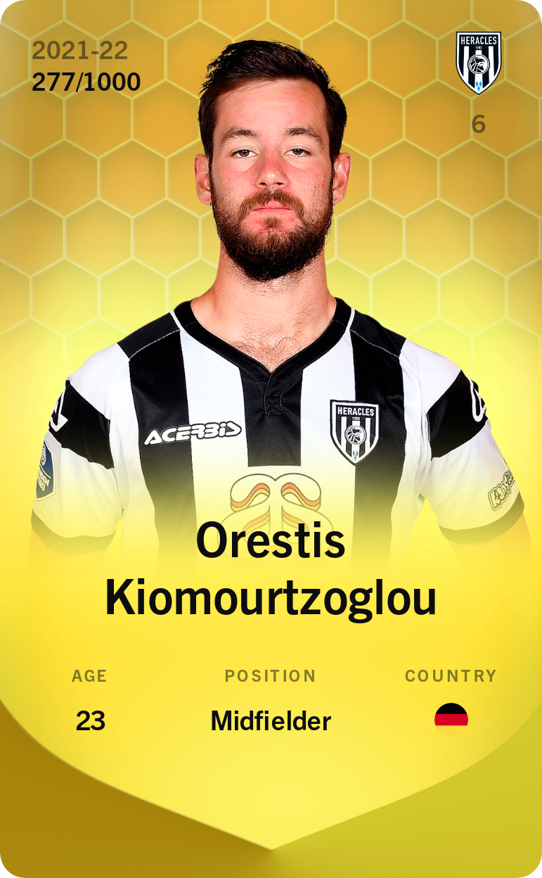Sorare - Sorare Official - Orestis Kiomourtzoglou 2021-22 • Limited 277/1000 - NFT # 33766755301882803128047967335734116688707678167186869602418788876455756780996