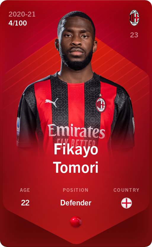 Sorare - Sorare Official - Fikayo Tomori 2020-21 • Rare 4/100 - NFT # 101491922438607922140182327845375573839097341224283335823965196721451814388171