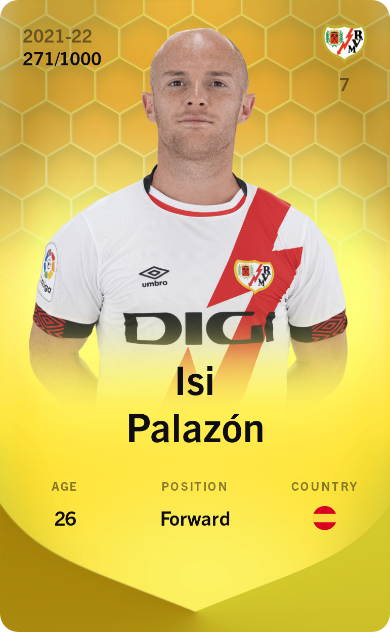 Sorare - Sorare Official - Isi Palazón 2021-22 • Limited 271/1000 - NFT # 94988915697207788644737992476767672576989606255087989444274574616709273902145