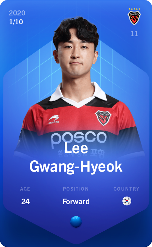 Sorare - Sorare Official - Lee Gwang-Hyeok 2020-21 • Super Rare 1/10 - NFT # 65362938635888085658644329821052369869422248786567309609230485363455520542732