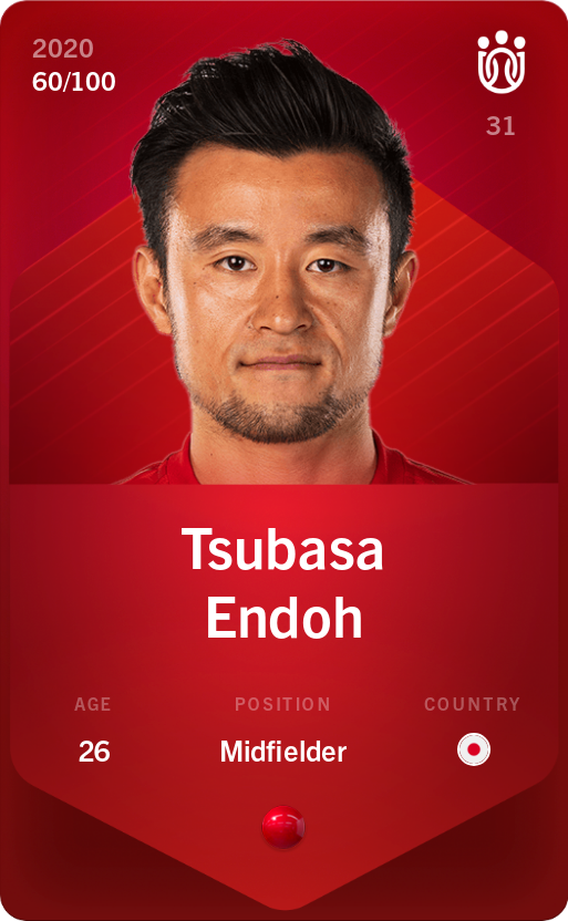 Sorare - Sorare Official - Tsubasa Endoh 2020-21 • Rare 60/100 - NFT # 104015227452267814881114564798803184230129152412910694340472933245736754503451
