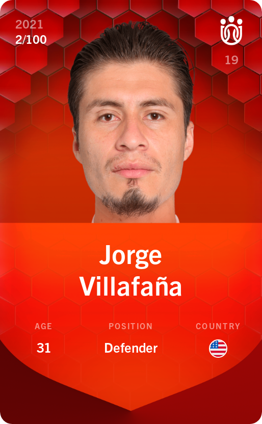 Sorare - Sorare Official - Jorge Villafaña 2021-22 • Rare 2/100 - NFT # 60874904271842965026545225636822225020101638536675365930243714957638322853660