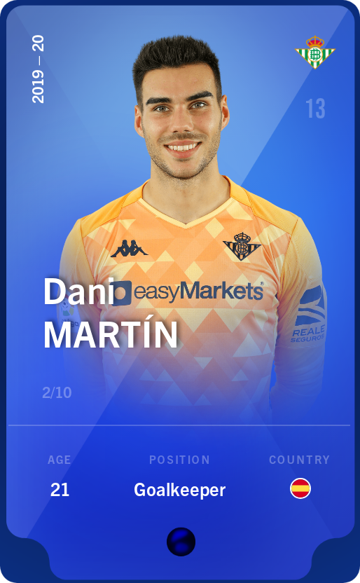 Sorare - Sorare Official - Dani Martín 2019-20 • Super Rare 2/10 - NFT # 47159649165548513543427310263810735196485604811549810866472216253772622474928