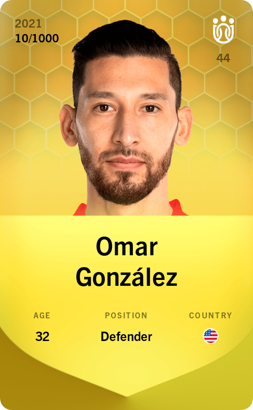 Sorare - Sorare Official - Omar González 2021-22 • Limited 10/1000 - NFT # 25217442892299836302150003629002556148803455740791034971504863611586621659457