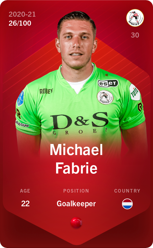 Sorare - Sorare Official - Michael Fabrie 2020-21 • Rare 26/100 - NFT # 63781429359629649119369803294847908820028331211390653932116522997837716578218