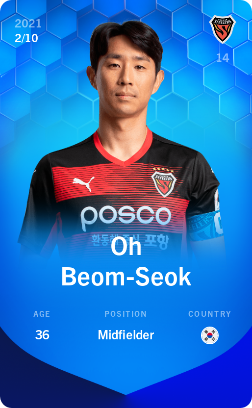 Sorare - Sorare Official - Oh Beom-Seok 2021-22 • Super Rare 2/10 - NFT # 30335506307406791577408204753982090765408298875560641080336202545054660731156