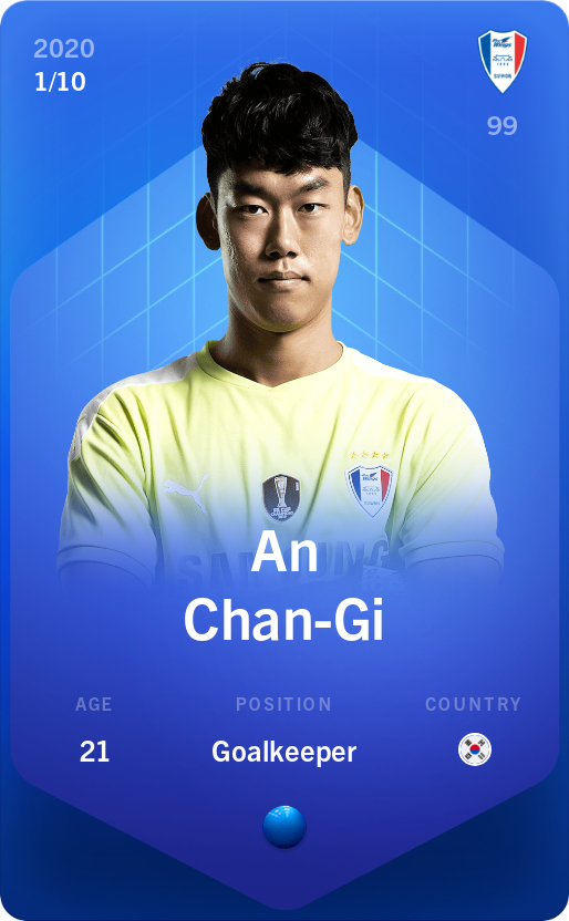Sorare - Sorare Official - An Chan-Gi 2020-21 • Super Rare 1/10 - NFT # 11764690693215555840302408443069150870146864584666961819869475518196378367626