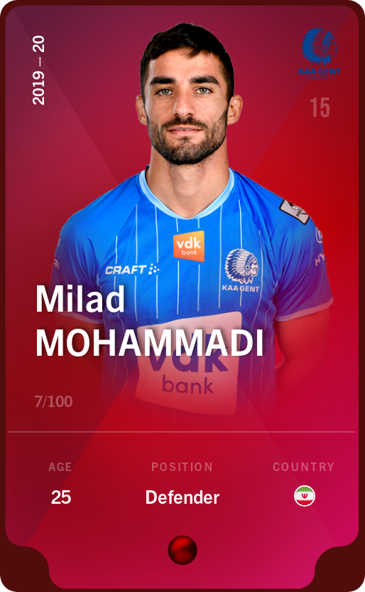 Sorare - Sorare Official - Milad Mohammadi 2019-20 • Rare 7/100 - NFT # 36667735390513187989676097717737795626630398933333679603751139811955764522640