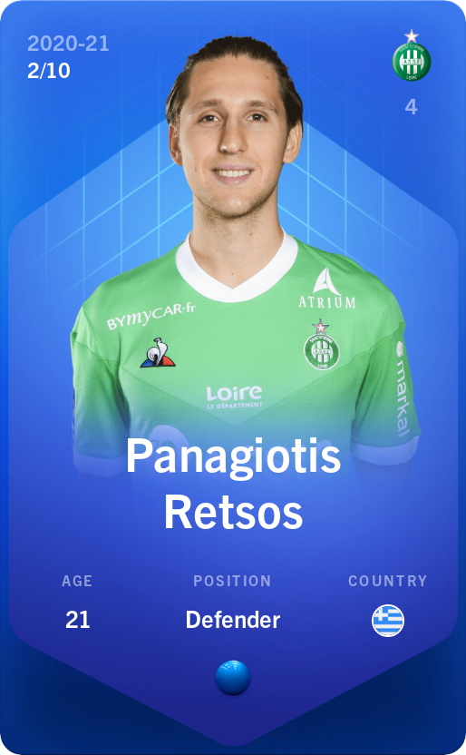 Sorare - Sorare Official - Panagiotis Retsos 2020-21 • Super Rare 2/10 - NFT # 83615008421460550453856960466873097500175313081797151491900354630751751089722