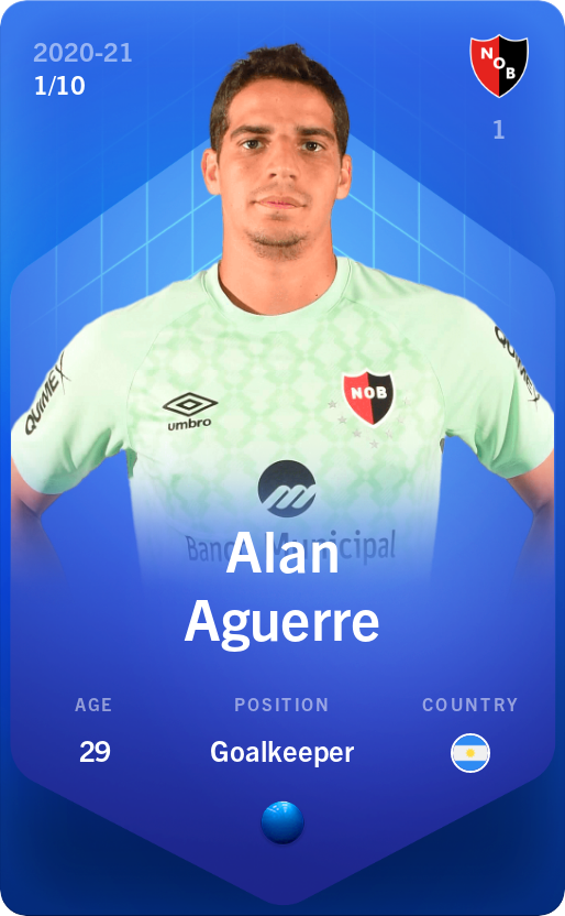 Sorare - Sorare Official - Alan Aguerre 2020-21 • Super Rare 1/10 - NFT # 10393347386528138563426690022385172545383840745147999372625861161593343125279