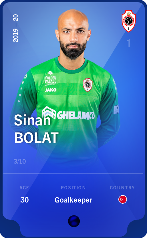 Sorare - Sorare Official - Sinan Bolat 2019-20 • Super Rare 3/10 - NFT # 72155160167493501313409470934779576580266181606433402788342605903827097301342