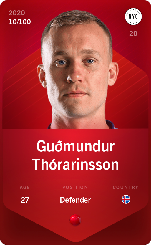 Sorare - Sorare Official - Guðmundur Thórarinsson 2020-21 • Rare 10/100 - NFT # 78909633816527885950270085704430842174877293229216548606849023882253983902443